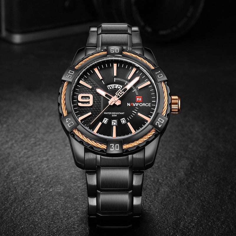 NAVIFORCE Stylish Trendy Waterproof Quartz Watch for Men | NF 57