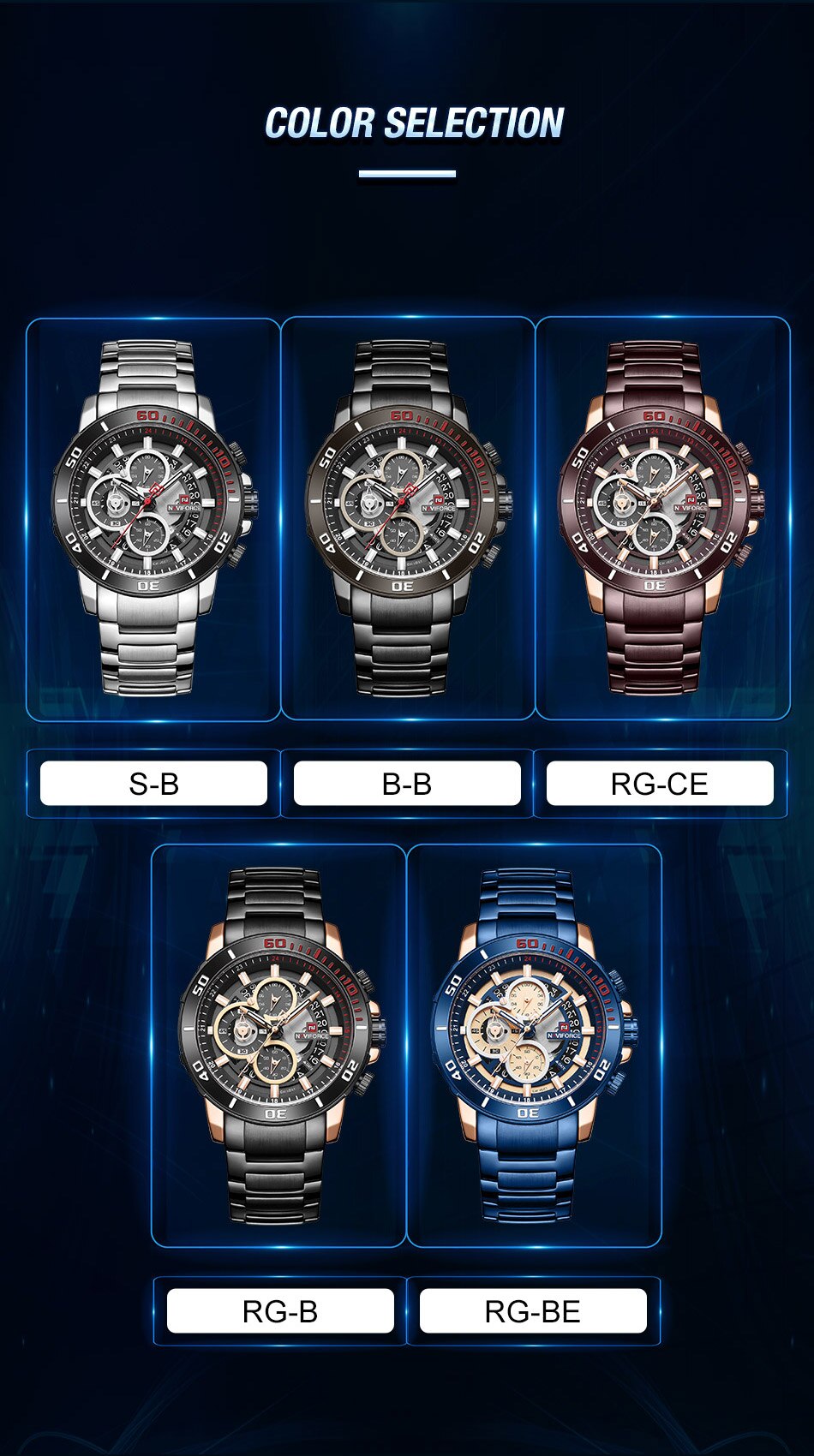 Original NAVIFORCE Stylish Waterproof Quartz Watch for Men | NF 47