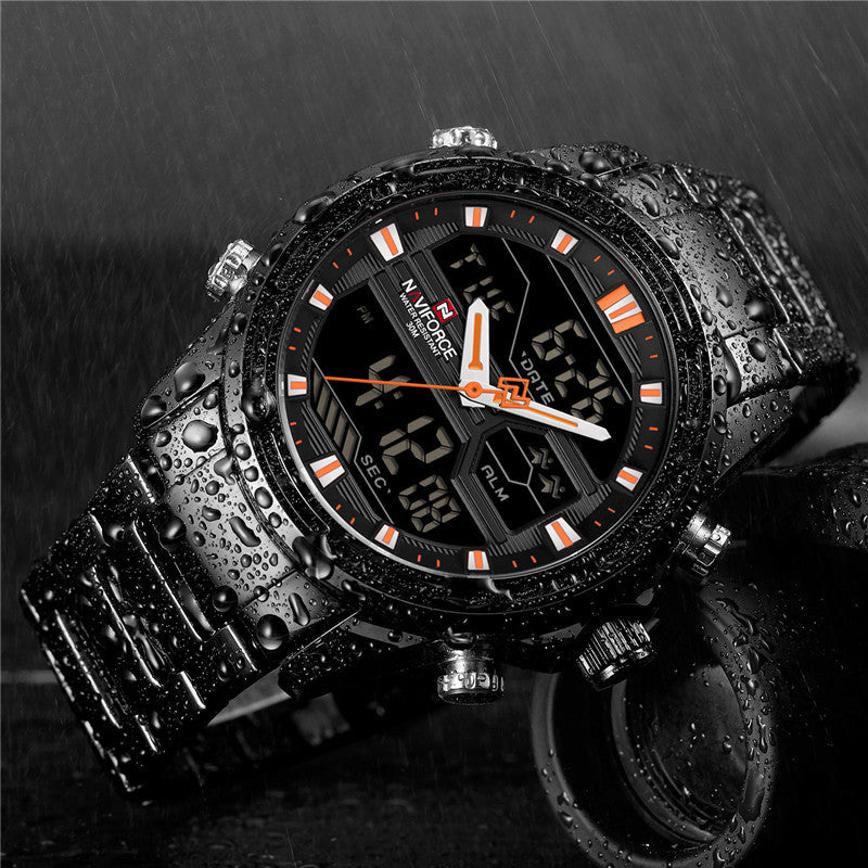 NAVIFORCE Dual Time Waterproof Quartz Watch for Men | NF 18