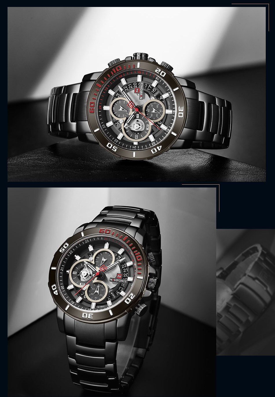 Original NAVIFORCE Stylish Waterproof Quartz Watch for Men | NF 47