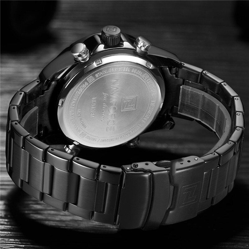 NAVIFORCE Dual Time Waterproof Quartz Watch for Men | NF 18