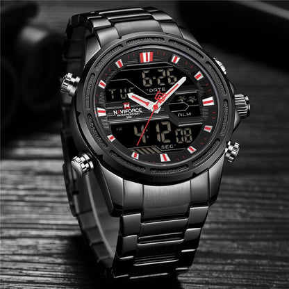 NAVIFORCE Dual Time Waterproof Quartz Watch for Men | NF 18