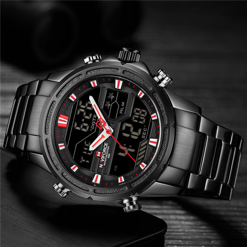 NAVIFORCE Dual Time Waterproof Quartz Watch for Men | NF 18