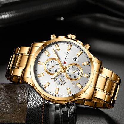 New Original Trendy Stylish Stainless Steel CURREN Watch for Men | Curren 24