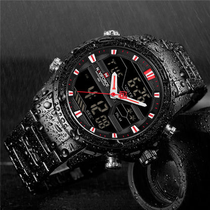 NAVIFORCE Dual Time Waterproof Quartz Watch for Men | NF 18