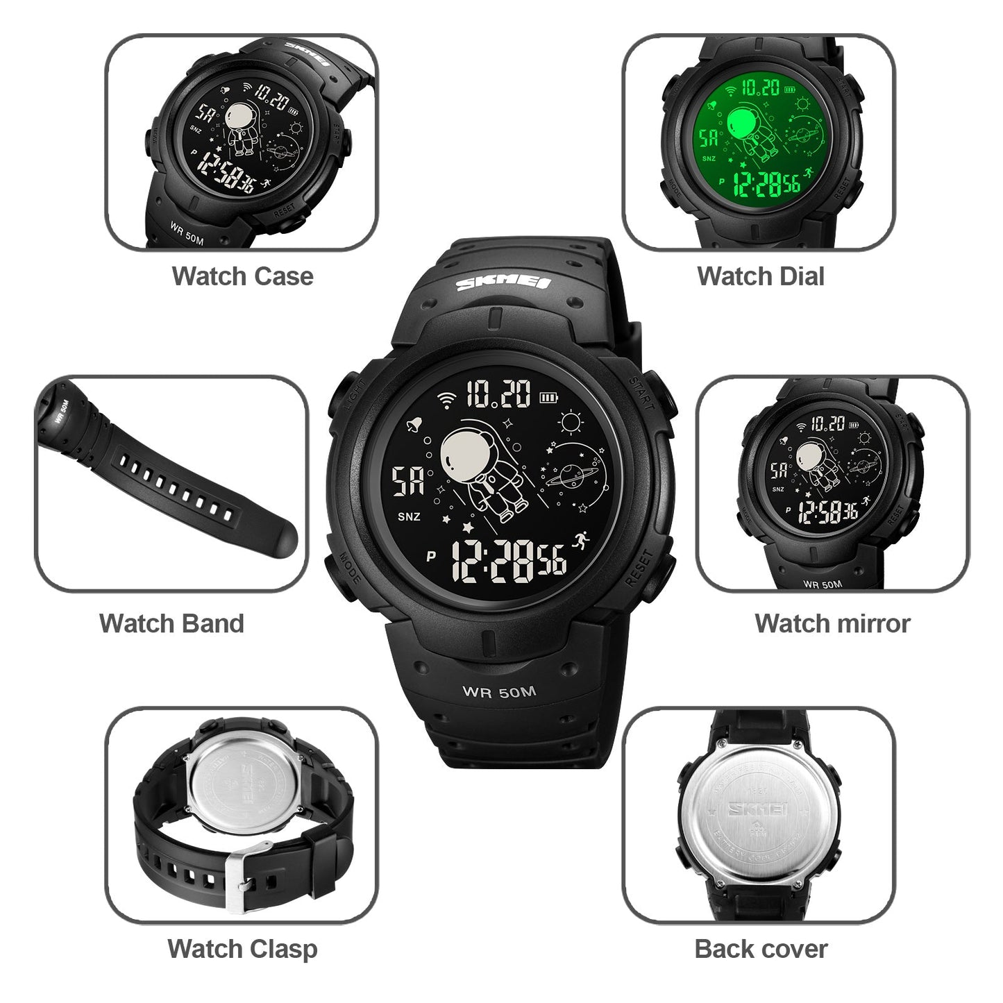 SKMEI 5Bar Waterproof LED Digital Watch | SKMEI 1820