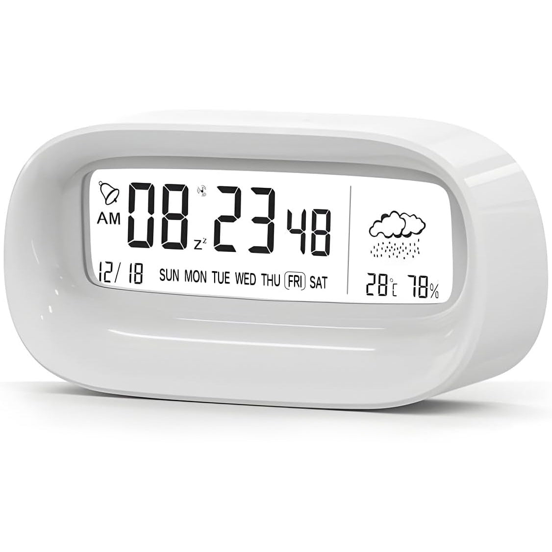 Digital Transparent LED Display Desk Clock | Temperature | Humidity | Table Clock 01