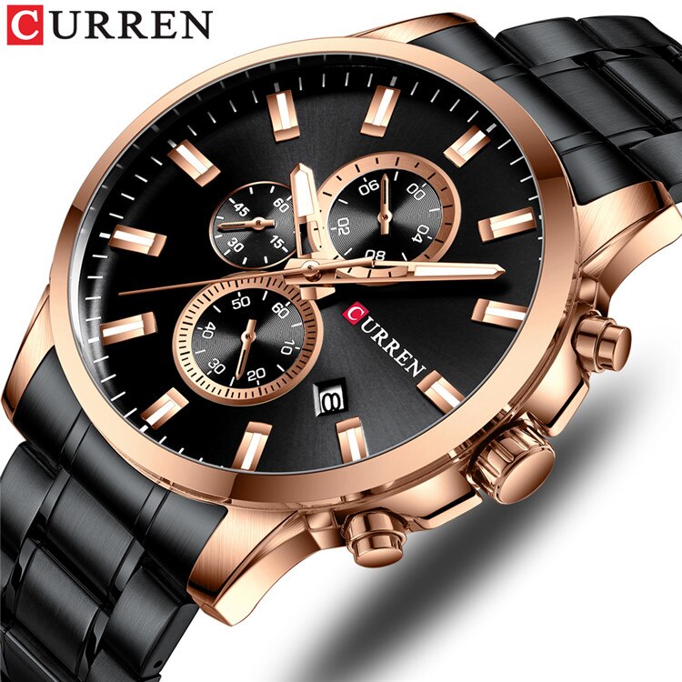 New Original Trendy Stylish Stainless Steel CURREN Watch for Men | Curren 24