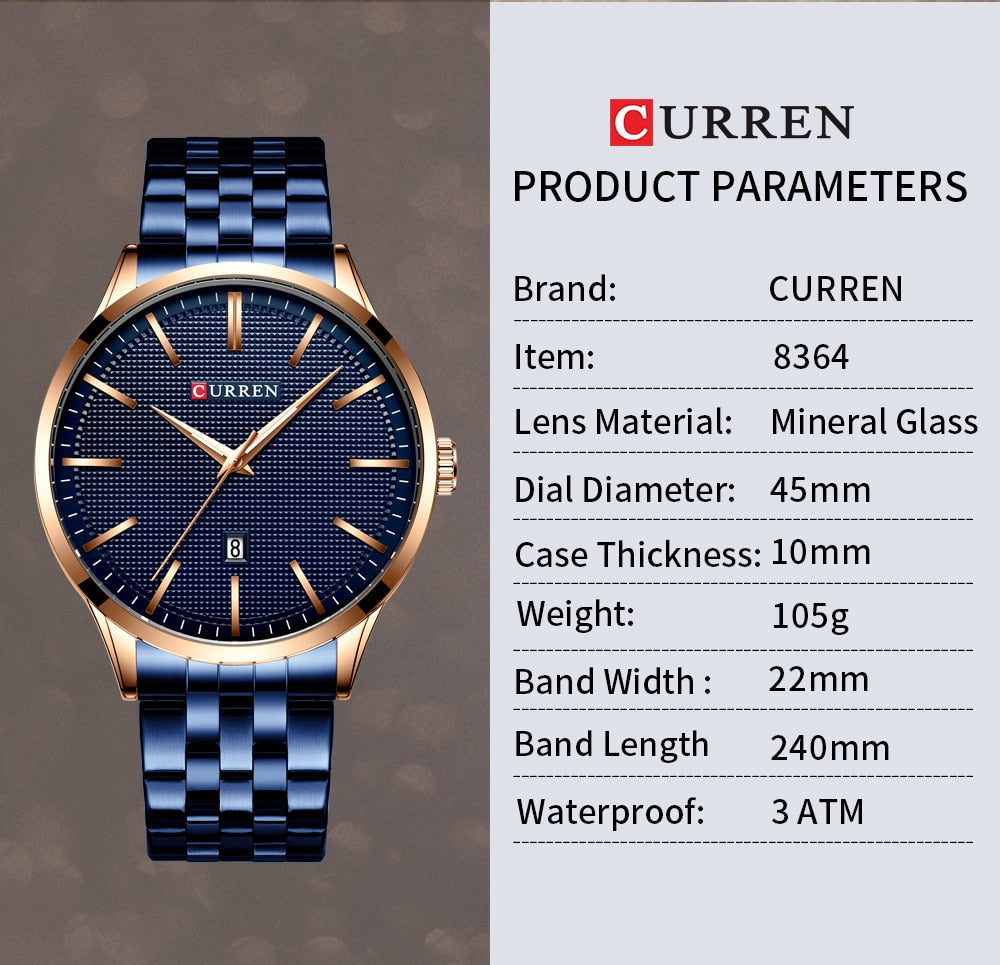 Original Trendy Stylish Stainless Steel CURREN Watch for Men | Curren 26