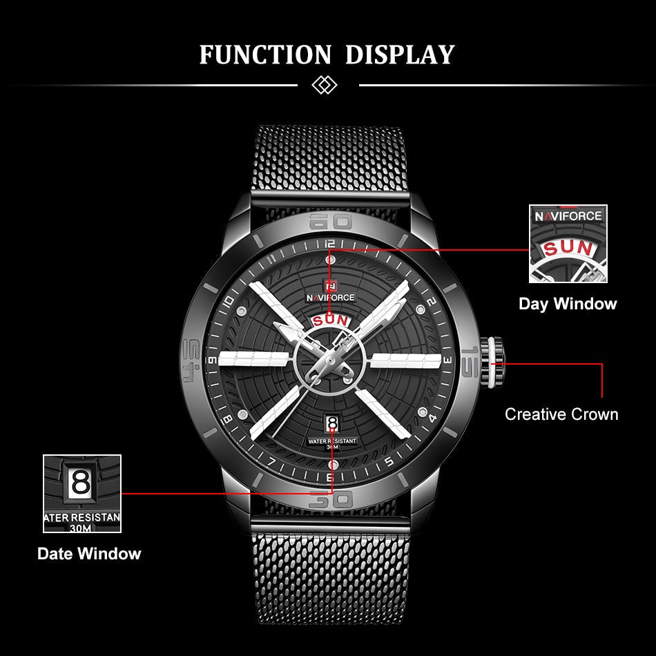 NAVIFORCE Luxury Sport Waterproof Quartz Watch for Men | NF 11