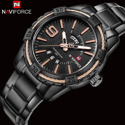 NAVIFORCE Stylish Trendy Waterproof Quartz Watch for Men | NF 57