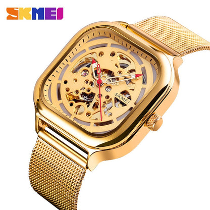 All New SKMEI 25 Golden Mechanical Watch