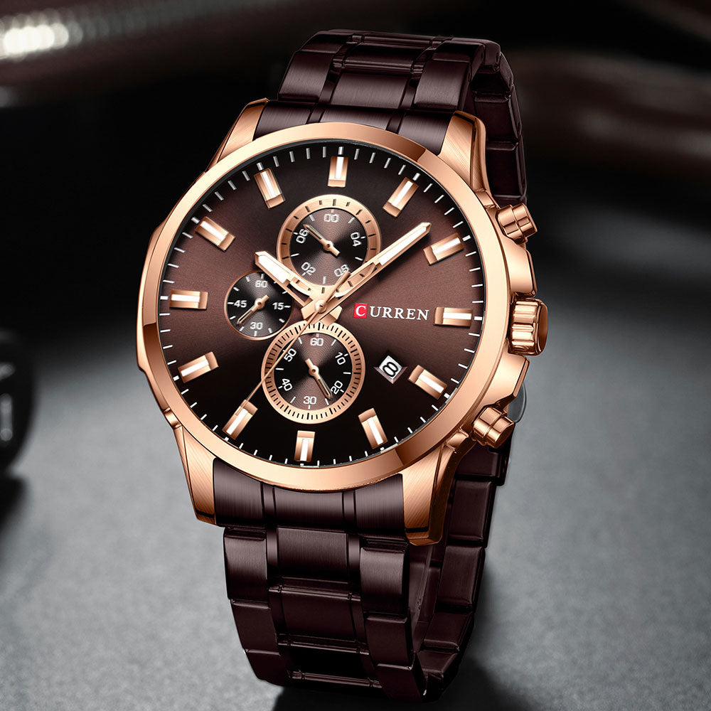 New Original Trendy Stylish Stainless Steel CURREN Watch for Men | Curren 24