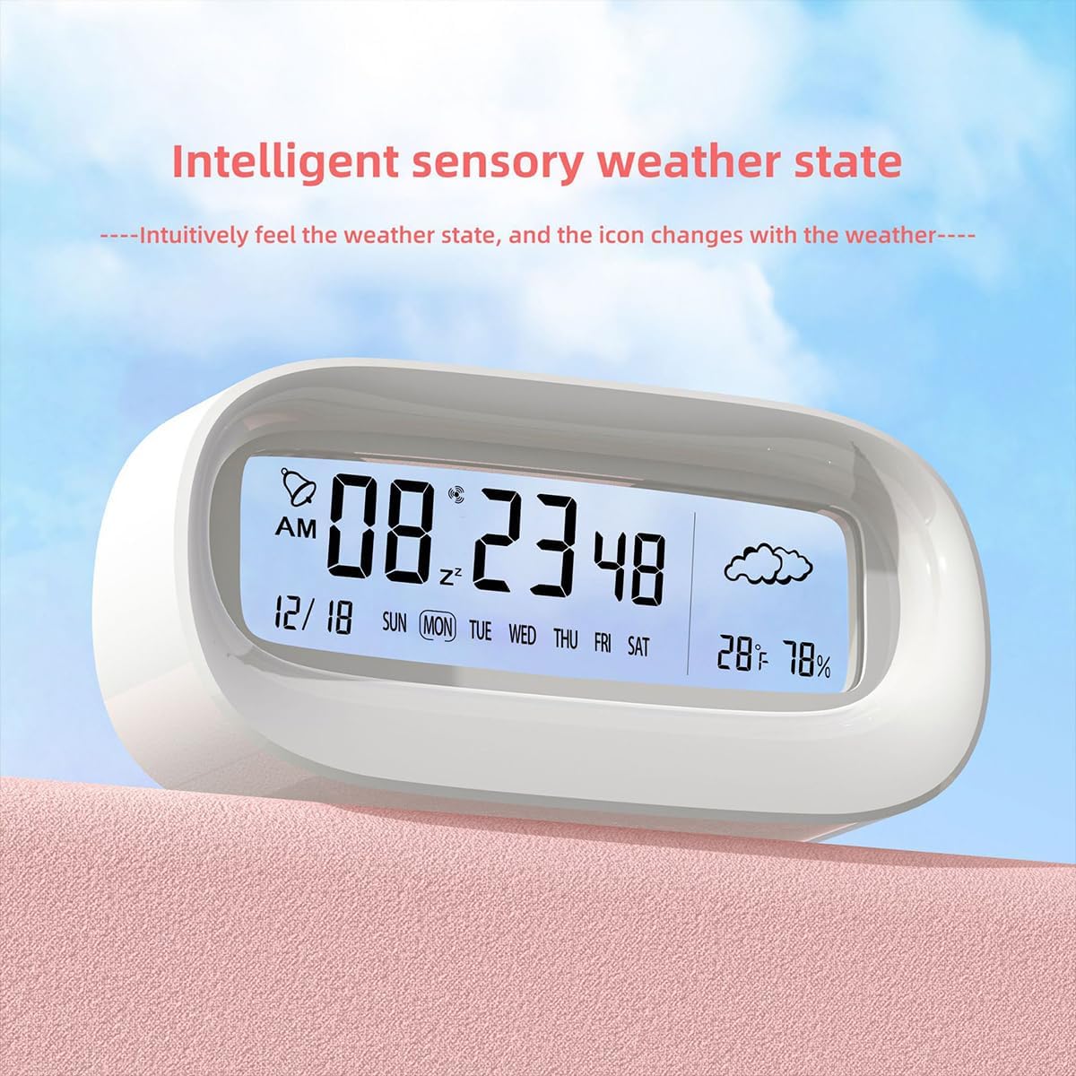 Digital Transparent LED Display Desk Clock | Temperature | Humidity | Table Clock 01