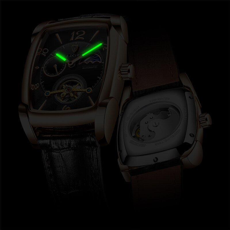 LIGE Men Watch Tourbillon Automatic Premium Quality Watch - LIGE 13