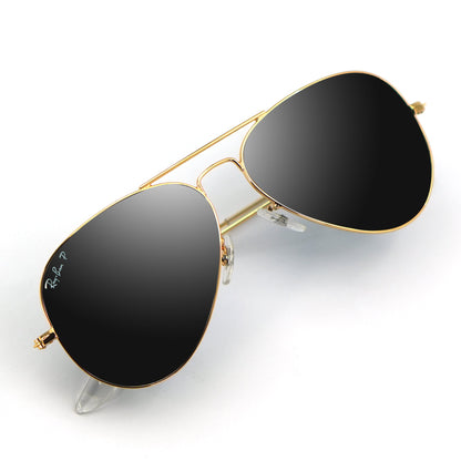 Luxury Rayban Aviator Polarized Sunglass | RB 74 Golden Polarized | Pailot Shape Sunglass