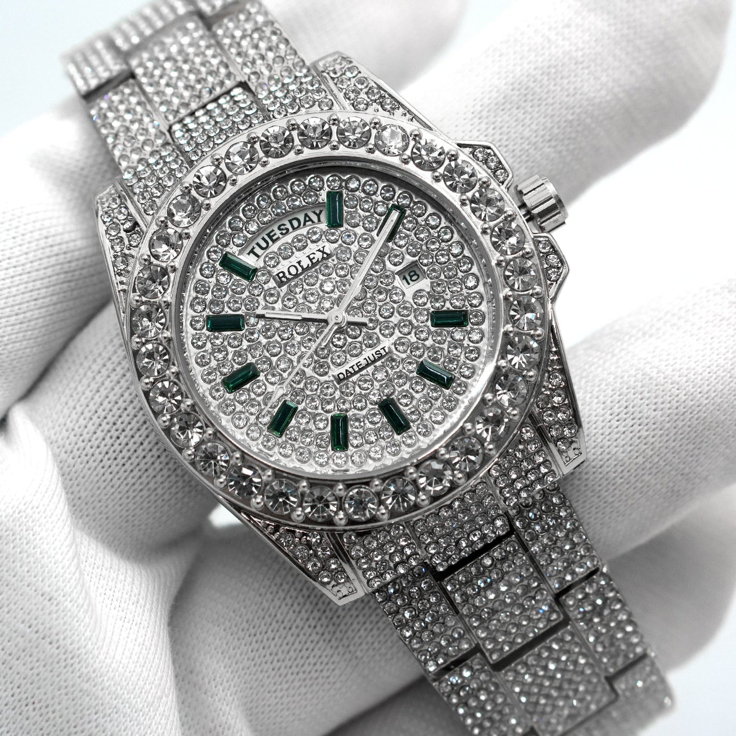 Stylish Day Date Stone Watch | RLX Watch 25 B