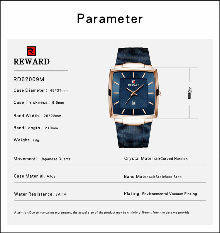 REWARD Business Blue Design Men's Quartz Watch | Reward Watch 1001