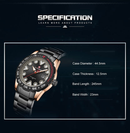 Original NAVIFORCE Stylish Waterproof Quartz Watch for Men | NF 49