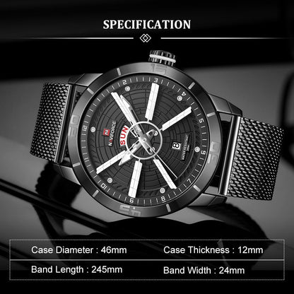 NAVIFORCE Luxury Sport Waterproof Quartz Watch for Men | NF 11