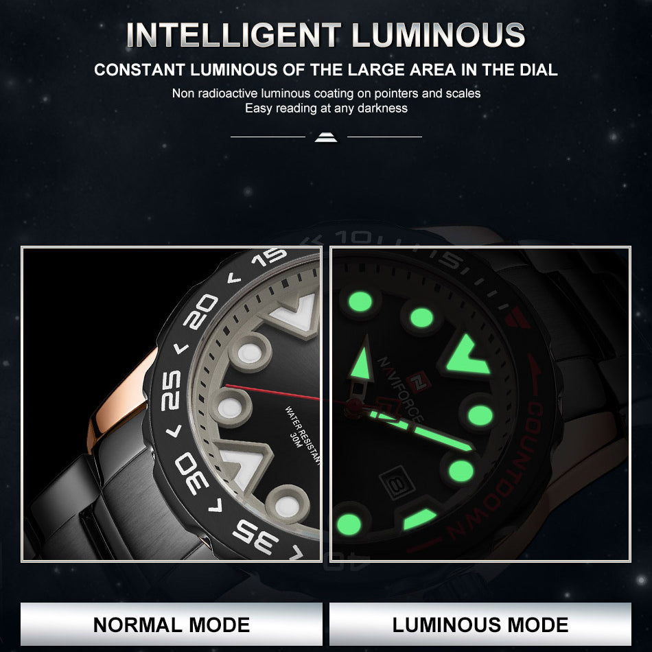 Original NAVIFORCE Stylish Waterproof Quartz Watch for Men | NF 49