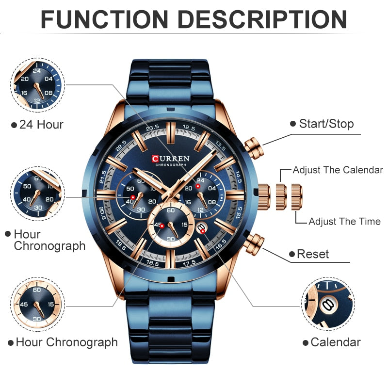 Trendy Stylish Stainless Steel CURREN Watch 8355 | Curren 23