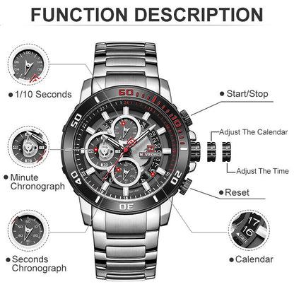 Original NAVIFORCE Stylish Waterproof Quartz Watch for Men | NF 47