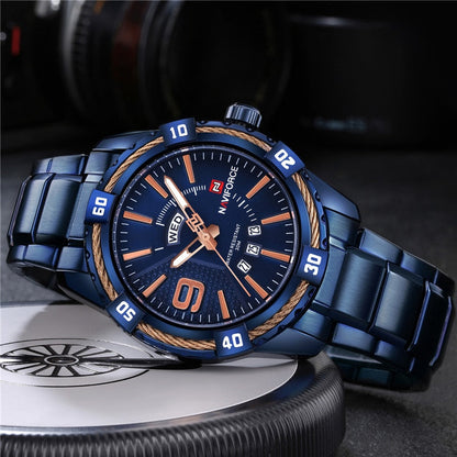 NAVIFORCE Stylish Trendy Waterproof Quartz Watch for Men | NF 56