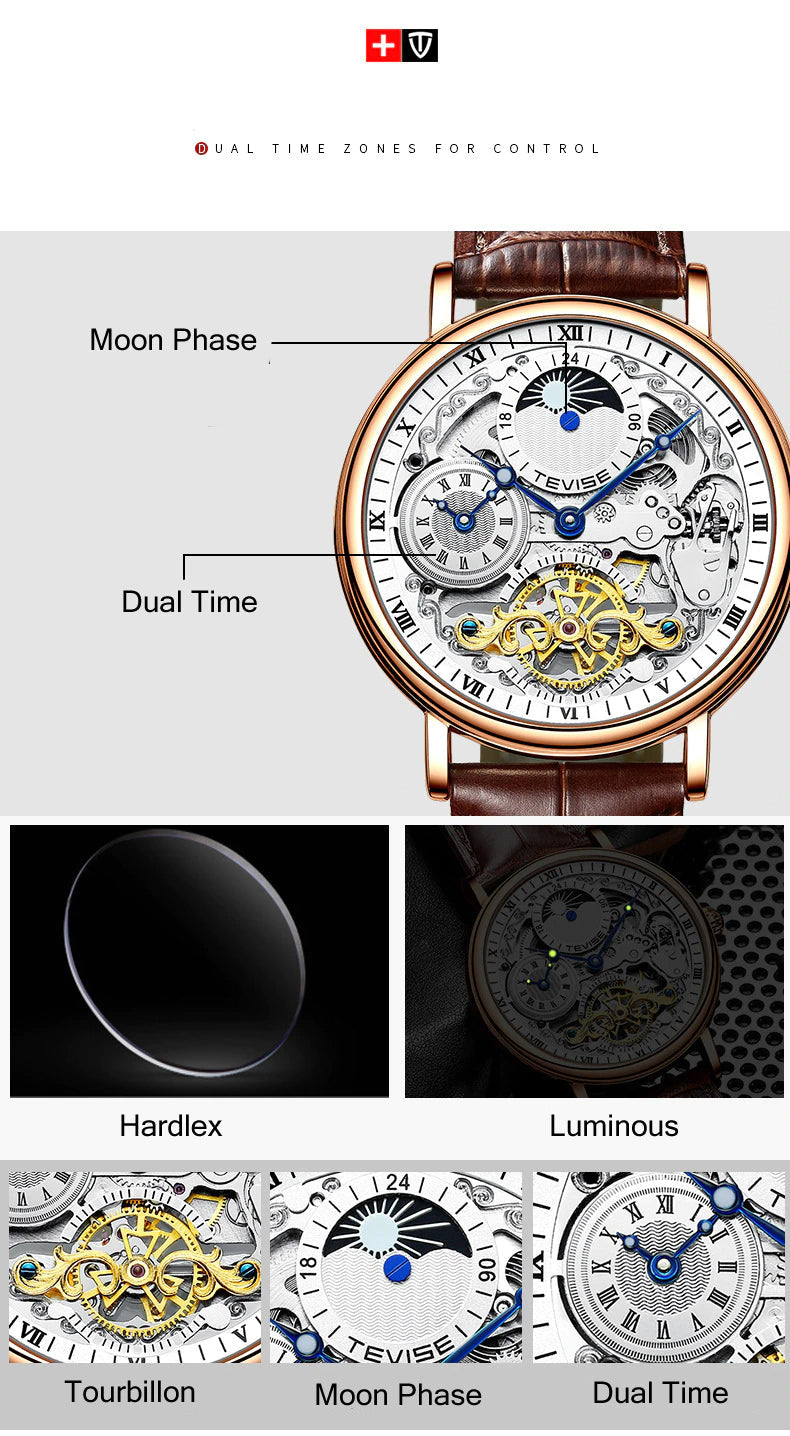 Luxury Tevise Mechanical Automatic Premium Quality Watch - Tevise 20