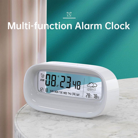 Digital Transparent LED Display Desk Clock | Temperature | Humidity | Table Clock 01