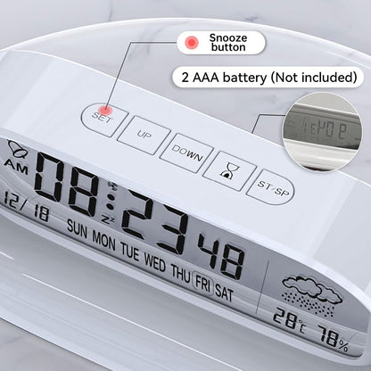 Digital Transparent LED Display Desk Clock | Temperature | Humidity | Table Clock 01
