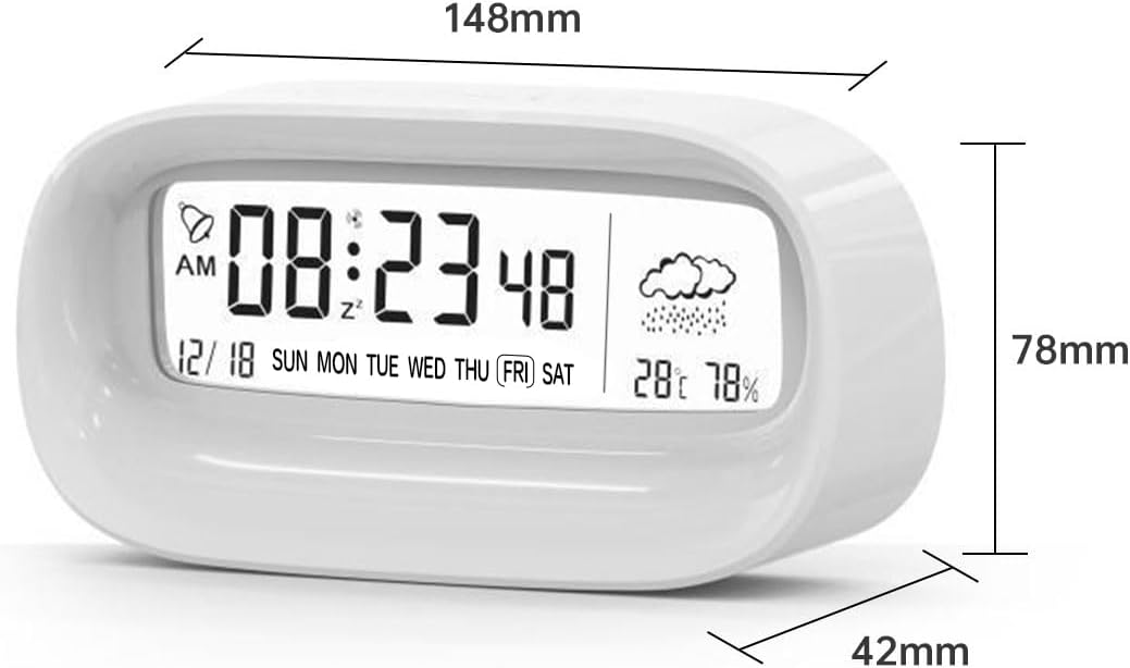 Digital Transparent LED Display Desk Clock | Temperature | Humidity | Table Clock 01
