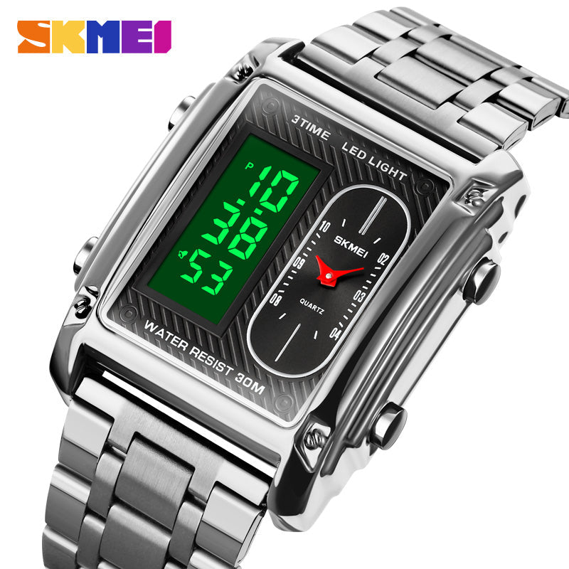 SKMEI 1868 Rectangular Digital Analog Quartz Watch