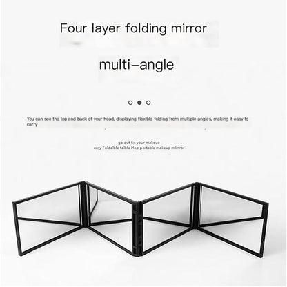 4 Way Mirror 360 Degree Portable Foldable Makeup Mirror, Self Hair Cutting