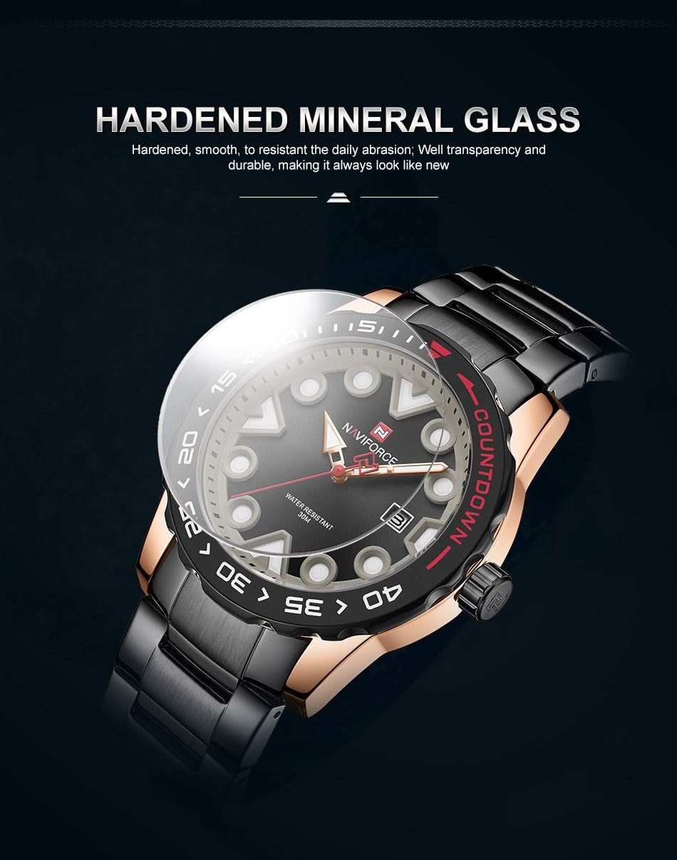 Original NAVIFORCE Stylish Waterproof Quartz Watch for Men | NF 49