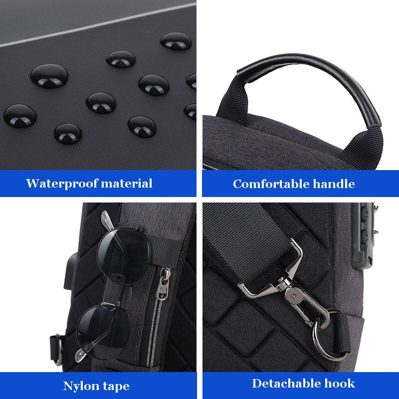 Crossbody Bag Anti-theft Shoulder Bag | USB charging Messenger Bag | Waterproof Chest Bag | KN Side Bag 03