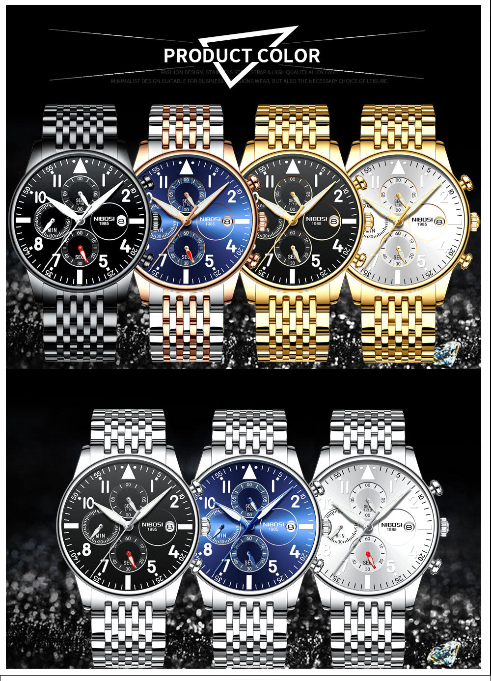 Original Nibosi Luxury Watch For Men - Exclusive Collection - NBC 22