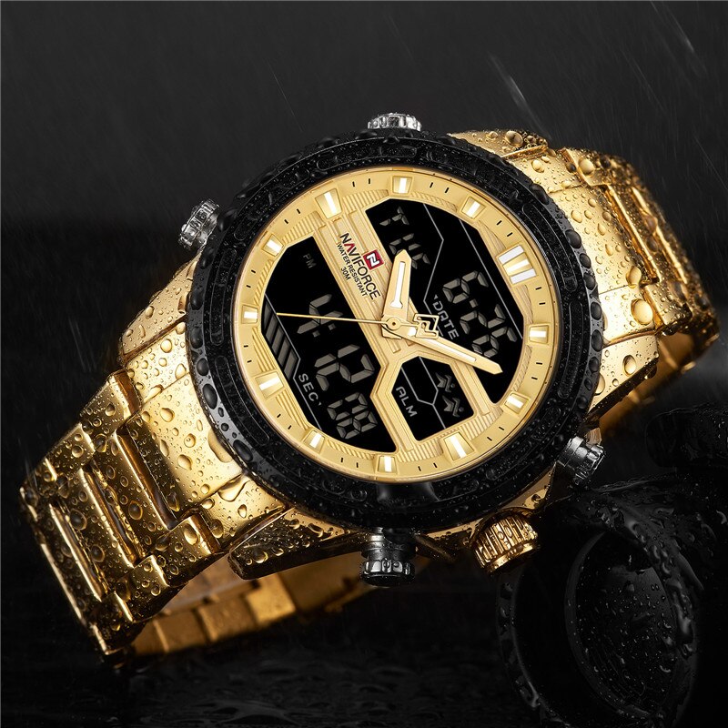 NAVIFORCE Dual Time Waterproof Quartz Watch for Men | NF 18