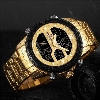 NAVIFORCE Dual Time Waterproof Quartz Watch for Men | NF 18