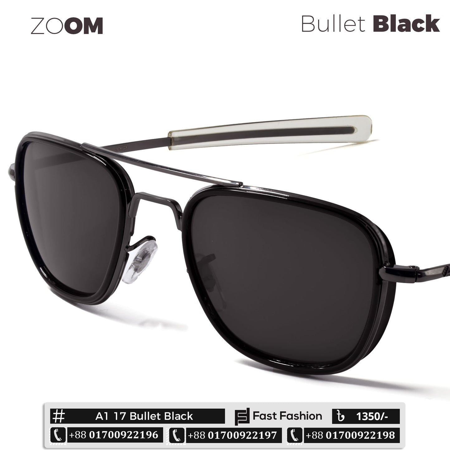 New Pilot Shape AO Design Sunglass for Men | A1 17 Bullet Black | New Arrival