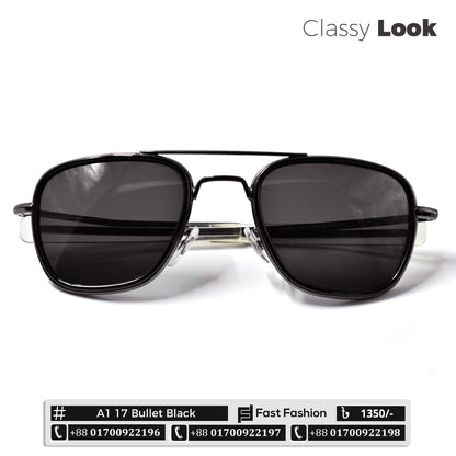 New Pilot Shape AO Design Sunglass for Men | A1 17 Bullet Black | New Arrival