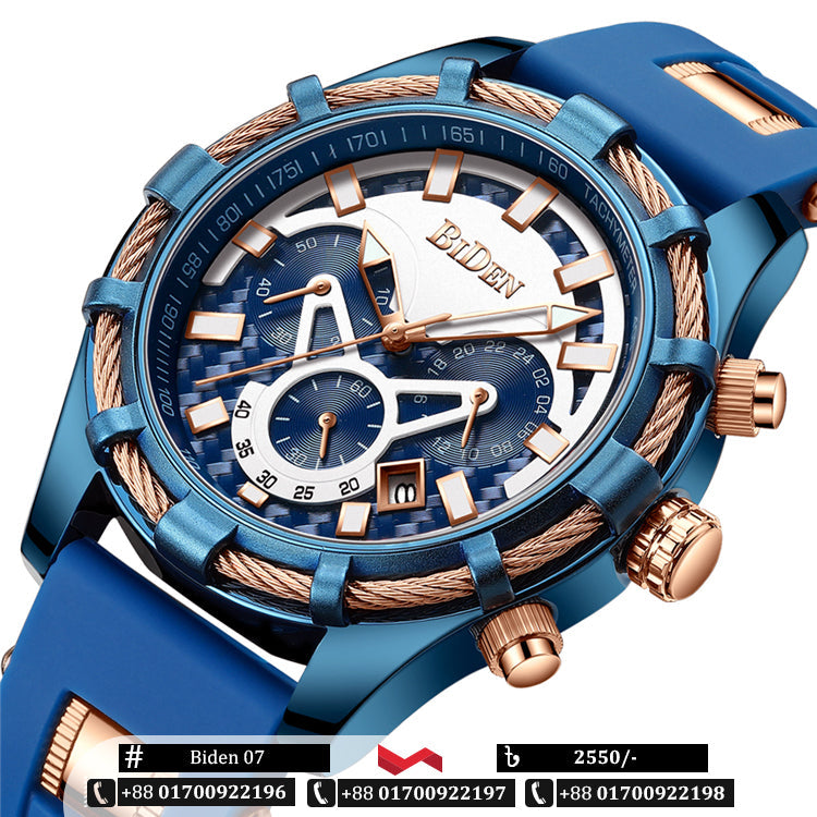 Sports Chronograph Quartz Multifunction Luxury Watch For Men - Biden 07