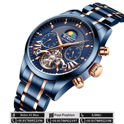 Original BIDEN Luxury Mechanical Automatic Self-Wind Wristwatche Watch - Biden 45