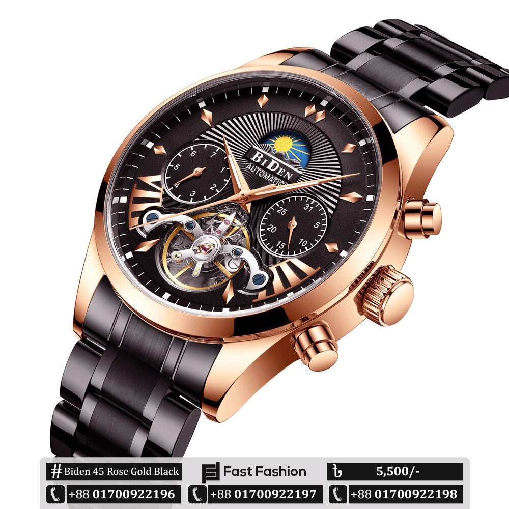 Original BIDEN Luxury Mechanical Automatic Self-Wind Wristwatche Watch - Biden 45