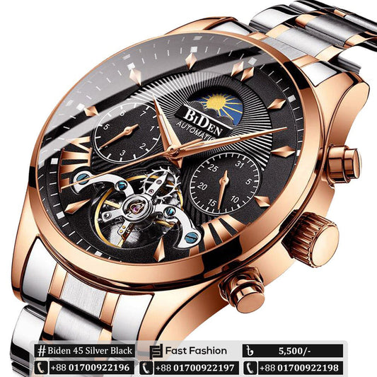 Original BIDEN Luxury Mechanical Automatic Self-Wind Wristwatche Watch - Biden 45