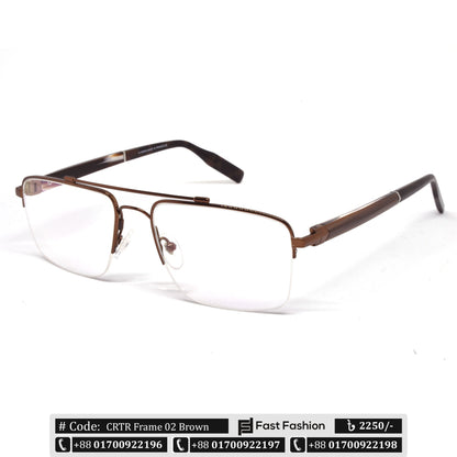 Trendy Stylish Optic Frame | CRTR Frame 02 Brown | Premium Quality