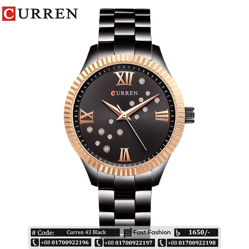 Original Trendy Stylish Stainless Steel CURREN Watch for Women | Curren 43