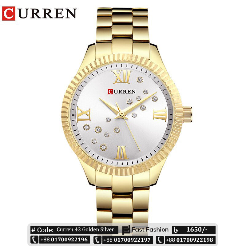 Original Trendy Stylish Stainless Steel CURREN Watch for Women | Curren 43