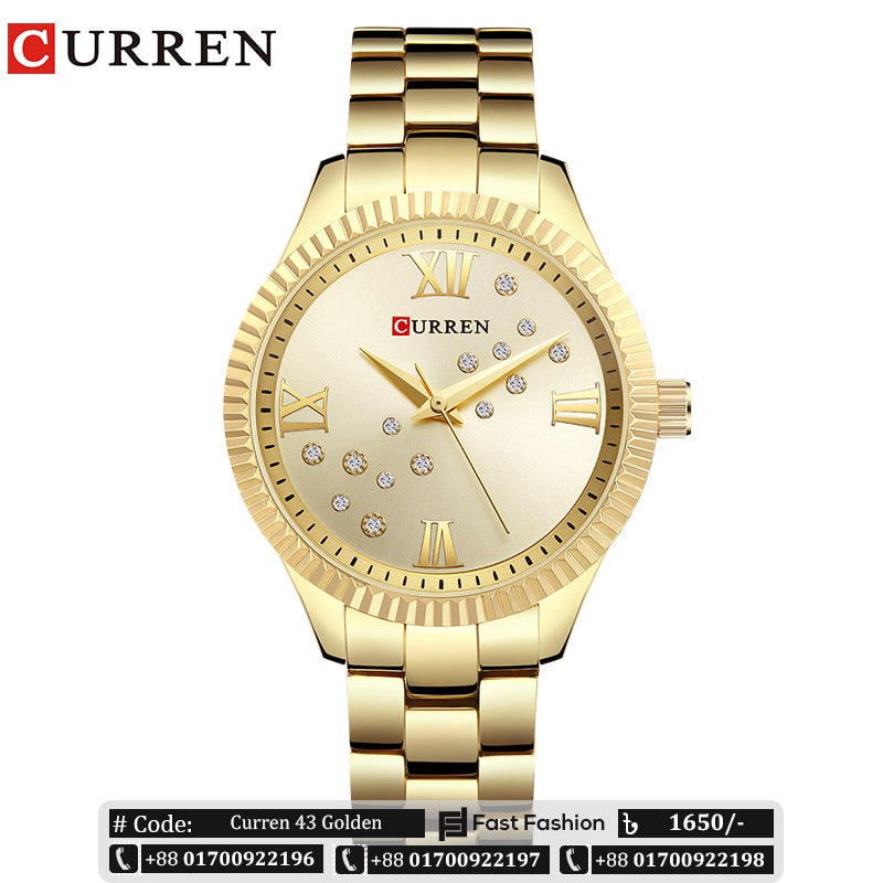 Original Trendy Stylish Stainless Steel CURREN Watch for Women | Curren 43