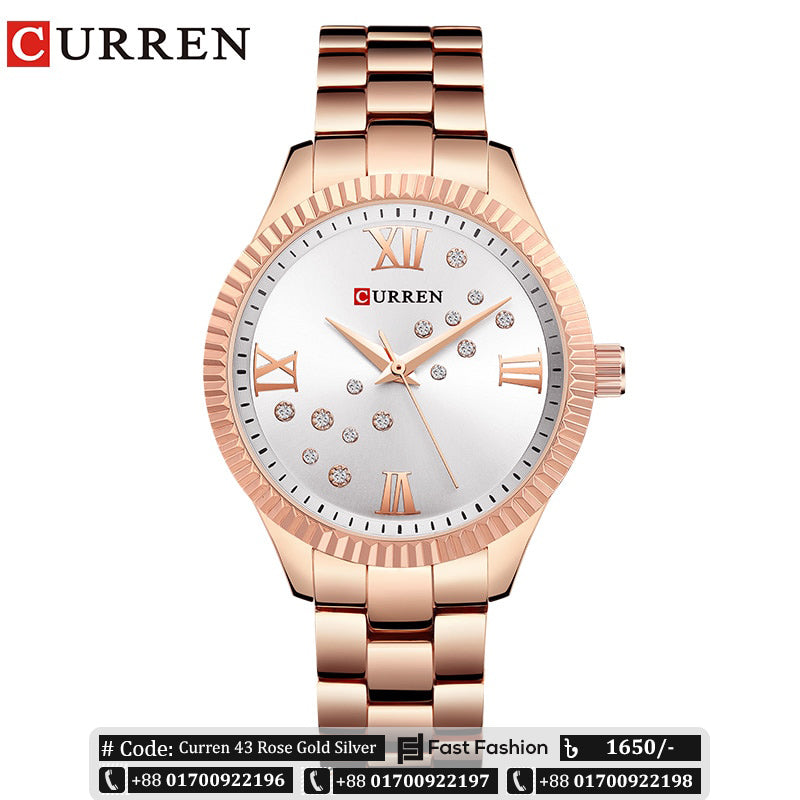 Original Trendy Stylish Stainless Steel CURREN Watch for Women | Curren 43